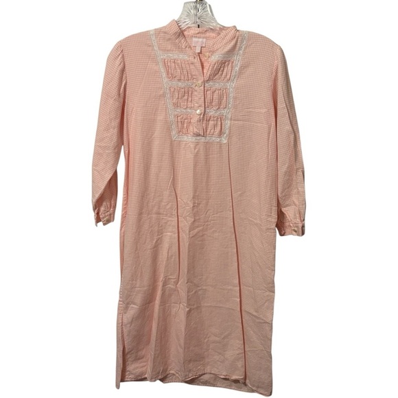 Loretta Caponi Pink Gingham Nightshirt in Size 8 - Picture 1 of 3